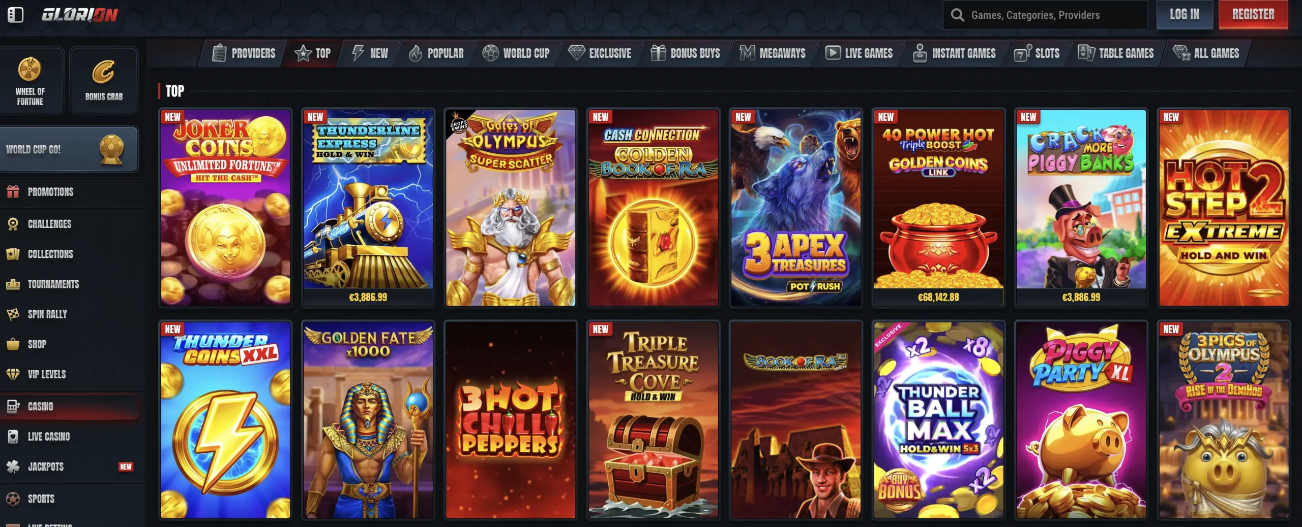 Glorion Casino Games