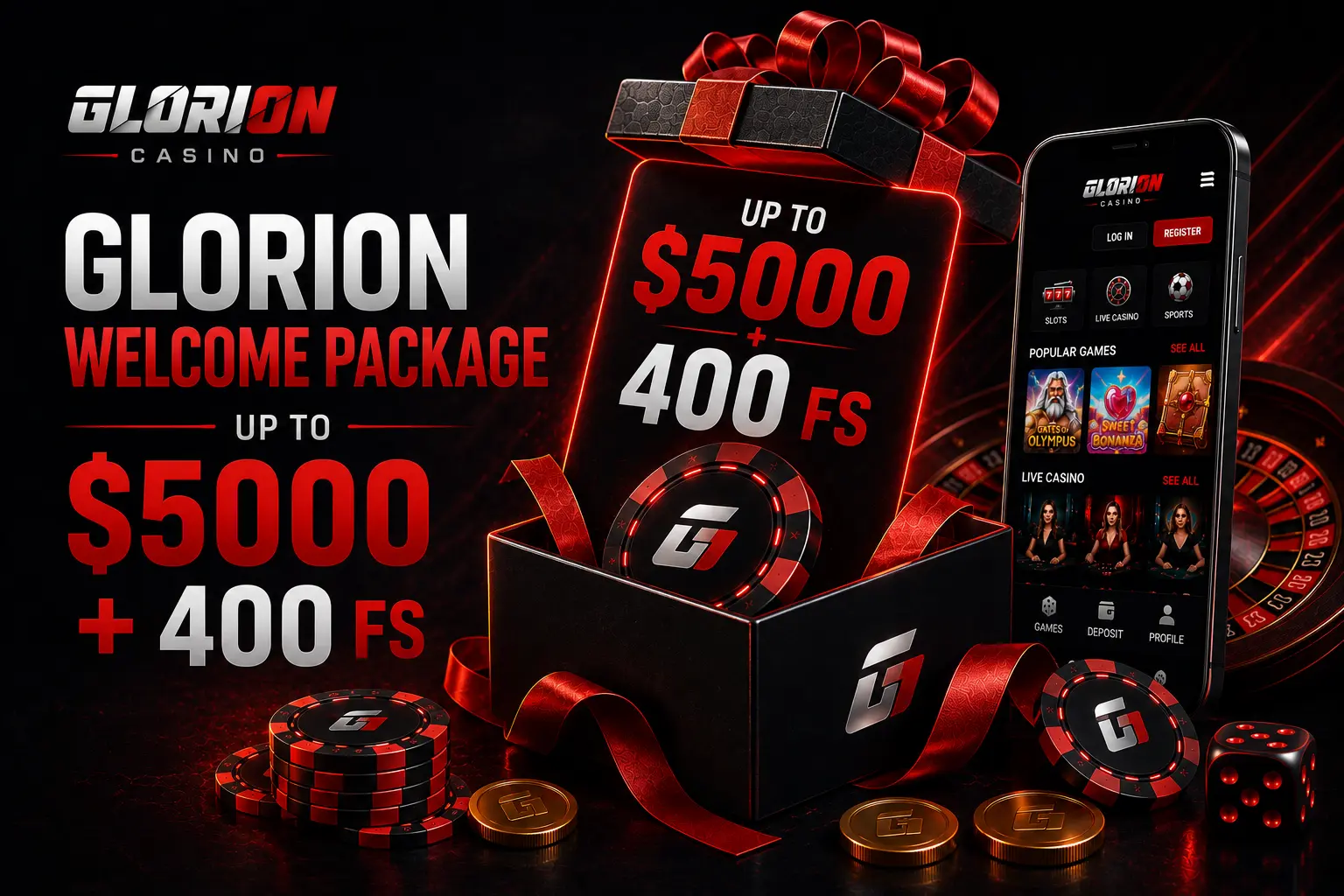 Glorion Casino Welcome Package