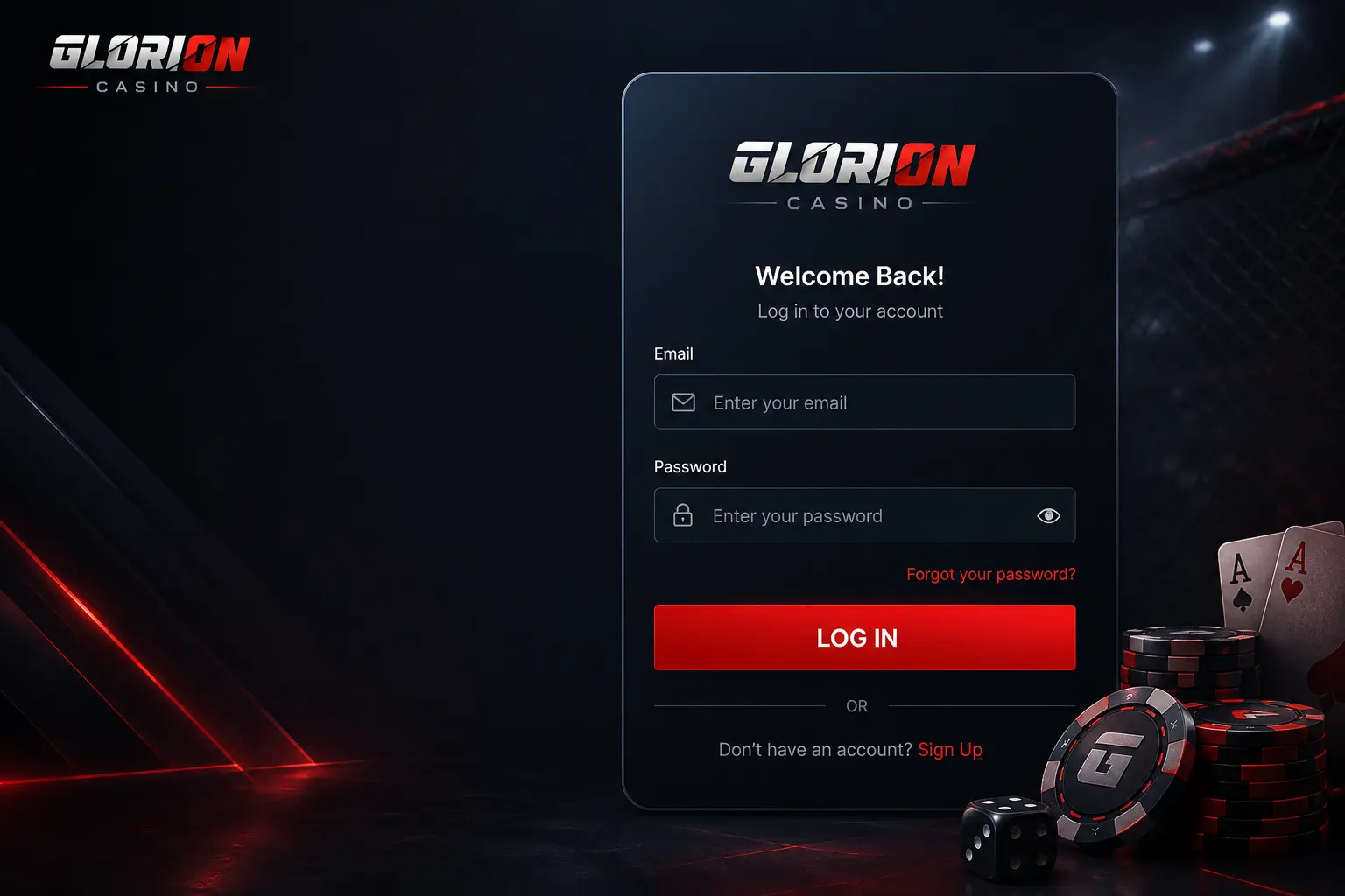 Glorion Login Process