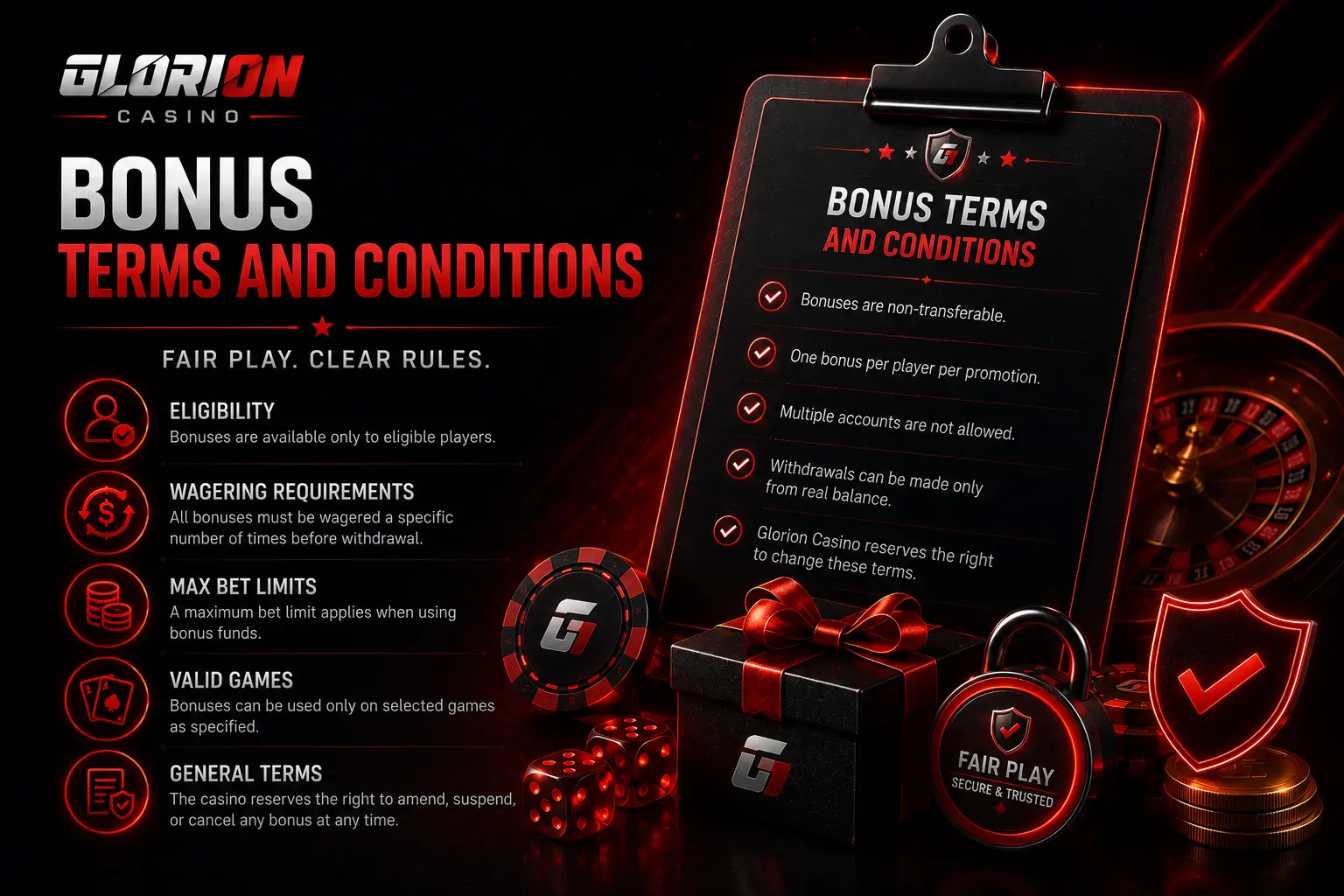 Glorion Bonus Terms And Conditions